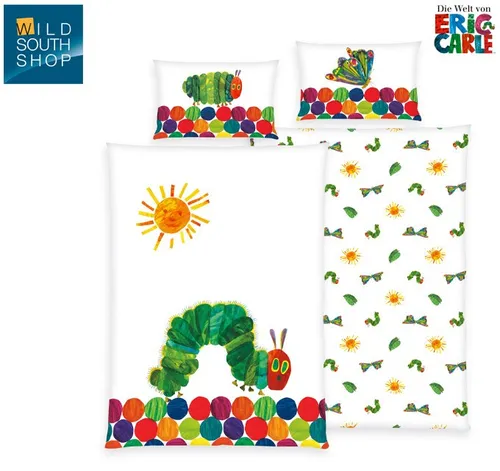 Die kleine Raupe Nimmersatt Baby Bettwäsche 40x60 + 100x135cm, 100% Baumwolle RV