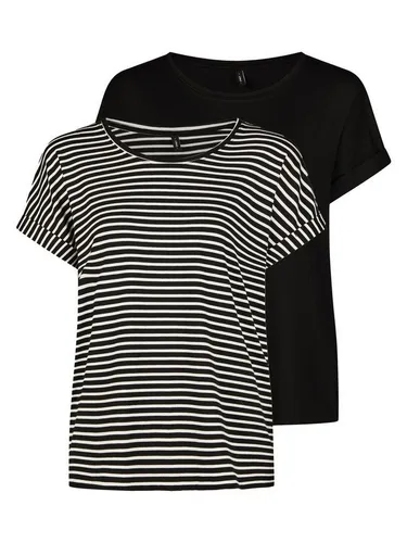 ONLY T-Shirt Damen Top MOSTER Regular Fit 2-tlg - Rundhalsshirts im 2er-Pack, besticht durch hohen Tragekomfort aus 75% Viskose, ideal für Freizeitlooks und in mehreren Farben erhältlich.