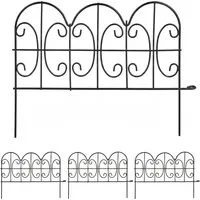 Relaxdays Beeteinfassung Schwarz, 4-teilig, Metall, 39x28.5 cm - Dekorative Beeteinfassung aus stabilem Metall für eine ansprechende Gartenstruktur. Individuell anpassbar sorgt sie für klare Abgrenzungen zwischen Beeten und Wegen und wird zum Blickfang in Ihrem Garten.