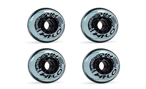 HI-LO Rollen 4er-Set S19 Court 76A Größe 72mm - Rollen für Inline-Skates, ideal für Indoor Hockey mit 76A Härte für optimale Kontrolle und Geschwindigkeit.