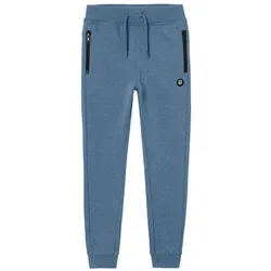 Name It Jogginghose NKMVIMO für Jungen mit Bündchen und Stretchkomfort unifarben, casual, regular fit, Baumwollmischung, Rundhals blau 116