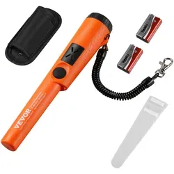 VEVOR Metalldetektor Pinpointer IP66 Komplett Wasserdichter Metallsuchgerät 5cm Erkennungstiefe Propointer Schatzsuche mit 3 Modi Ton/Vibration/Ton + Vibration 9V Batterie & Samtbeutel Inklusive