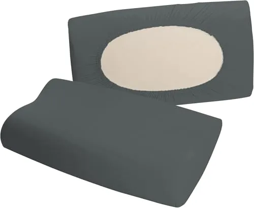 Erwin Müller Nackenstützkissenbezug Nürnberg Doppel-Jersey, anthrazit Größe 40x80 cm - sehr strapazierfest, temperaturausgleichend, mit Rundumgummizug
