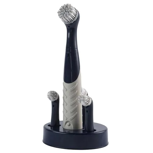 Beldray LA030100FEU7 Tiefreinigungs-Bürste Turbo Brush - Elektrische Badezimmer Reiniger mit 4 oszillierenden Bürstenköpfen, rutschfester Griff, Bürstenhalter inklusive für ordentliche Aufbewahrung
