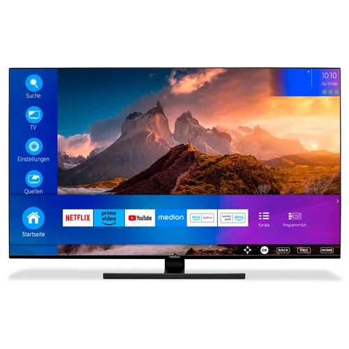 MEDION X15574 (MD 30987) - 55 Zoll QLED Smart TV, 4K Ultra HD mit Dolby Vision und Dolby Atmos für ein Kinoerlebnis zu Hause