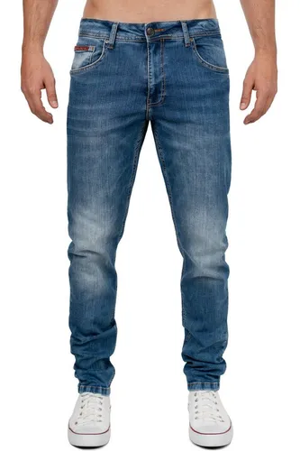 Cipo & Baxx Bikerjeans Herren Slim Fit - Stylische Stone-Washed-Jeans für Herren im Slim Fit, ideal für lässige Looks und bequemes Tragen, Pflegeleicht und mit 5-Pocket-Style für praktischen Nutzen.