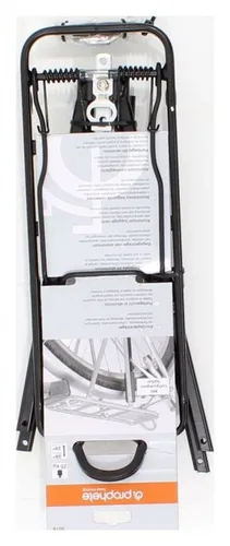 Prophete Fahrrad-Gepäckträger schwarz - Gepäckträger mit robustem Aluminiumhalter, Schnellspanner und sicherem Gepäckspanngurt für optimalen Halt, ideal für sichere Transporte auf dem Fahrrad.