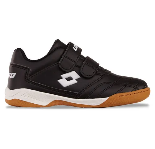Lotto Hallenschuh mit Klettverschluss - BLACK/WHITE - Sneaker für Badminton, Handball und mehr, mit praktischem Klettverschluss für einfaches An- und Ausziehen und optimalen Halt.