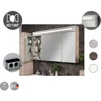 FACKELMANN B.clever Spiegelschrank 90 cm, 2-türig mit LED - Badezimmerspiegel mit elegantem Design, inklusive energiesparender LED-Beleuchtung für stilvolle Akzente im Badezimmer.
