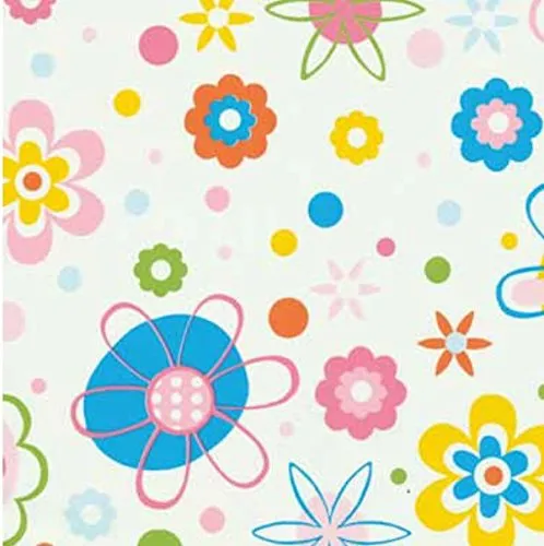 Klebefolie - Möbelfolie bunte Blumen - 45 cm x 200 cm Selbstklebende Folie Blumen Motiv - Dekorfolie Selbstklebefolie