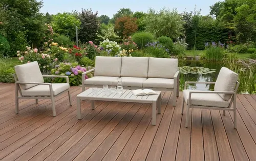 Primaster Gartenmöbel-Set Lucca Aluminium - Stilvolles Gartenmöbel-Set aus robustem Aluminium, ideal für entspannte Stunden im Freien. Witterungsbeständig und pflegeleicht, perfekt für Ihren Garten.