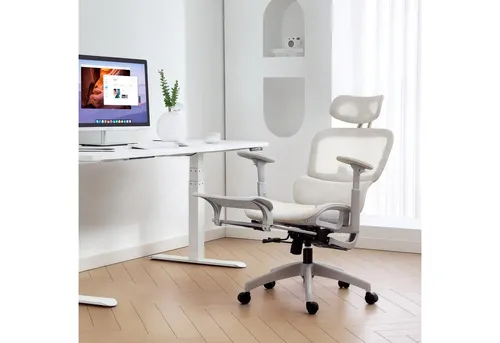 HOMCOM Ergonomischer Bürostuhl mit Liegefunktion in beige von HOMCOM