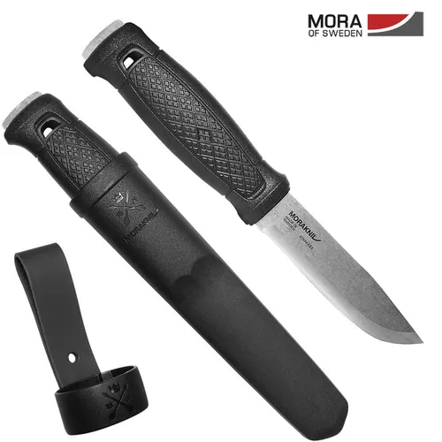Morakniv Garberg Überlebensmesser aus Edelstahl - Gürtelmesser mit Full-Tang-Design, ideal für Bushcraft und Camping; die robuste Klinge bleibt lange scharf und bietet vielseitige Einsatzmöglichkeiten.