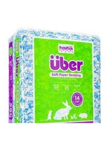 Über - Soft Paper Bedding 36l Blue/White - (45050) - Papierstreu für kleine Tiere, hochsaugfähig und geruchsneutral, sorgt für eine hygienische Umgebung und optimalen Komfort.
