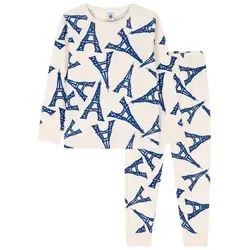 Petit Bateau Schlafanzug Petit Bateau Paris Pyjama mit blauen Eiffelturm Motiven 5 Jahre (104-110)