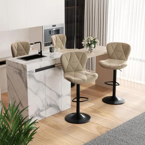 Hawthyhome Barhocker 4er Set Höhenverstellbar mit Rückenlehne