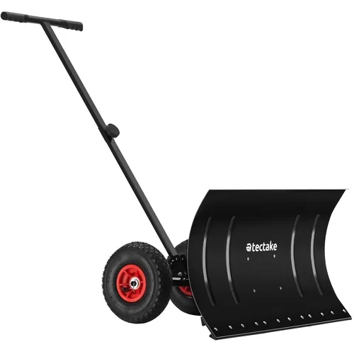tectake® Schneeschaufel mit Rädern - Spaten & Schaufeln: Ergonomisch höhenverstellbar für rückenschonendes Arbeiten und ideal für Schnee, Laub oder Gartenarbeiten.