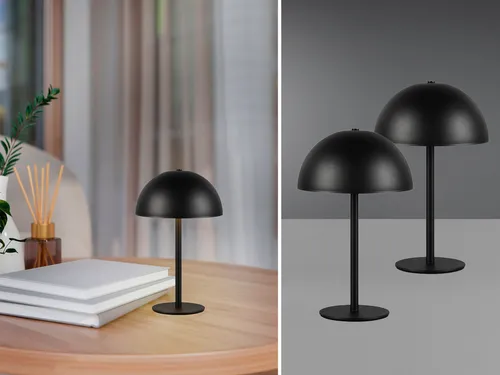 2er SET kabellose Akku Tischlampen Schwarz - Touch dimmbar - Nachttischlampen im Retro Design, USB aufladbar mit bis zu 10 Stunden Leuchtdauer. Ideal für jeden Raum ohne Stromanschluss, sorgen für behagliches Licht.