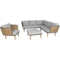 Gartengarnitur MCW-L31: Lounge-Set Sofa Outdoor, hellgrau - Gartenmöbel mit wasserabweisenden Bezügen und MVG-Zertifizierung. Ideal für stilvolle Entspannung im Freien.
