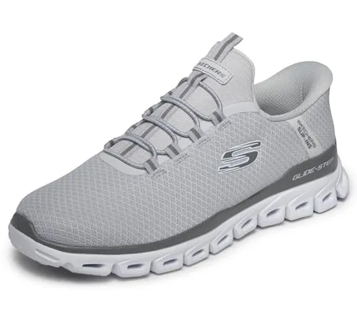 Skechers GLIDE-STEP - NOXUS Herren Slipper Sneaker grau 47,5 - Sportlicher Herren-Sneaker mit elastischer Slip-In-Lösung für schnellen Komfort. Atmungsaktives Obermaterial und flexible Gummisohle sorgen für optimale Passform und sicheren Halt im Alltag und bei Aktivitäten.