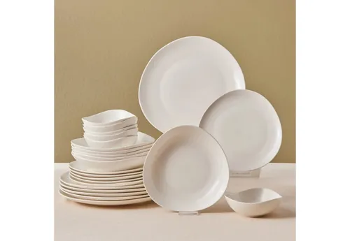 Karaca Streamline Rubicon 24-teiliges Tafelset für 6 Personen - Elegantes Tafelservice aus Bone China für 6 Personen, spülmaschinen- und mikrowellengeeignet, ideal für Familienfeiern und besondere Anlässe.