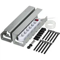relaxdays Kabelkanal für Schreibtisch 2er Set - Silber - Kabelkanäle für Ordnung unter dem Schreibtisch. Das 2er Set aus robustem Stahl bietet Platz für Kabel und Netzteile, ideal für Büro und Homeoffice.