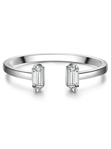 GLANZSTÜCKE MÜNCHEN Damen-Ring aus 925 Sterling Silber mit Zirkonia - Eleganter Damenring aus rhodiniertem Sterlingsilber mit funkelndem Zirkonia – das perfekte Accessoire für stilbewusste Fashionistas.