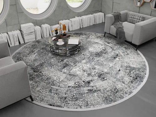 OCI DIE TEPPICHMARKE Teppich BESTSELLER CAVA, rund - Flachgewebe-Teppiche mit hochwertiger 3D Effekt Struktur und edler Musterung aus pflanzlicher Viskose für einen charmanten Look und samtweiche Oberfläche.