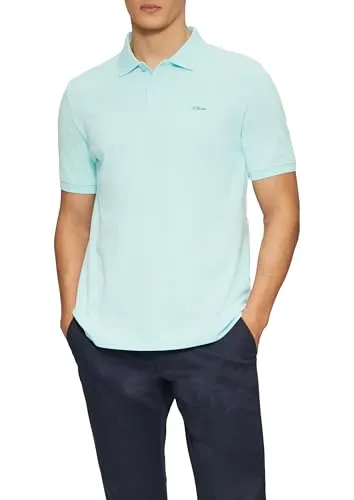 s.Oliver Herren Poloshirt mit Kragen und Knopfleiste in türkis von s.Oliver
