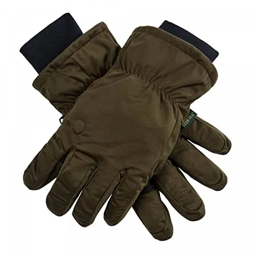 Deerhunter Excape Winter Gloves Art Green - Robuste Winterhandschuhe mit verstärkten Handflächen für optimalen Grip. Elastisches Handgelenk und Strickbund sorgen für eine bequeme Passform. Ideal für Jagd- und Schießsport mit praktischen Öffnungen für Daumen und Zeigefinger.