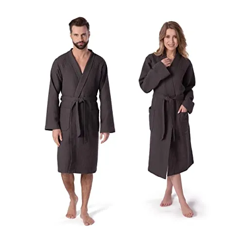 Möve Kimono Homewear, Sauna & Spa Bademantel XXL - Eleganter Kimono-Bademantel aus 100% Baumwolle, ideal für Sauna und Spa. Mit Gürtel und aufgesetzten Taschen, perfekt für entspannte Momente.