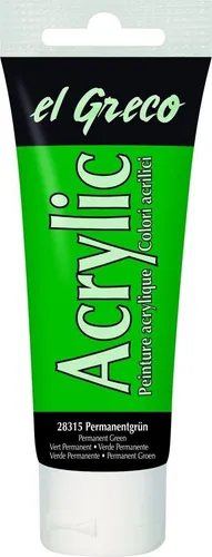 EL GRECO ACRYLIC PERMANENTGRÜN ACRYLFARBE AUF WASSERBASIS 75 mL 100ml/4,65€