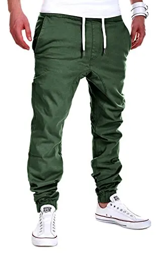 MT Styles Herren Harem Jogger Chino-Hose Jeans-Hose C-60 [Khaki, W32]