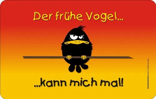 RAHMENLOS Schneidebrett Frühstücksbrettchen mit Druckmotiv früher Vogel, Größe (B x H): 23,5 x 14,5 cm, lebensmittelgerechtes Resopal, spülmaschinengeeignet, Abgerundete Ecken
