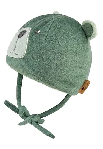 Sterntaler Jungen Bär Beanie-Mütze, grün Mel