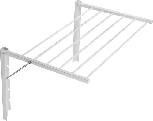 Zusammenklappbarer Wandwäschetrockner mit 6 Trockenstäben - Platzsparend und Neigbar - Wäscheständer mit 6 Trockenstäben und 4 Neigungspositionen. Ideal für kleine Räume, lässt sich auf nur 5 cm zusammenklappen. Trockenlänge von 4,20 m für effizientes Trocknen.