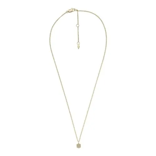 Fossil Damenkette Heritage Crest - Edelstahl goldfarben, JF04530710 - Ketten für Damen, elegante goldfarbene Edelstahlkette mit poliertem Finish und verstellbarer Länge für individuellen Tragekomfort.