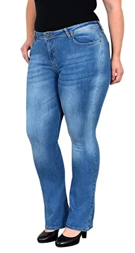 ESRA Jeans Damen Bootcut Jeans Bootcut Damen Jeans High Waist Jeans Damen Stretch Schlaghose Bootcut Jeanshose Flared Jeans Hose Damen Schlagjeans bis Übergröße Plussize FB7