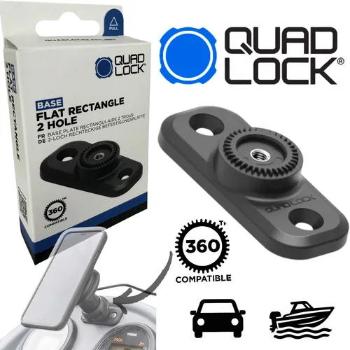 QUAD LOCK 360 Base Flat Rectanfle 2 Hole Anschraubplatte Handy / Cam Halter
