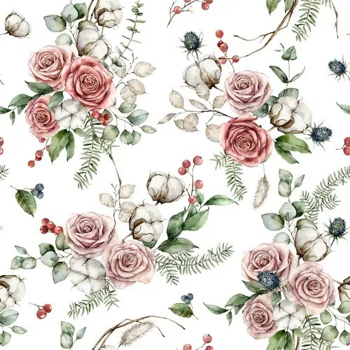 kleine Cocktailservietten Floral Winter Romance Cotton Rosen floral Gesteck 20