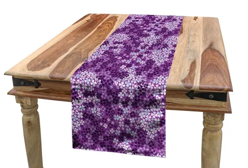 Abakuhaus Tischläufer Esszimmer Küche Rechteckiger Dekorativer Tischläufer, Frühling Frühling Romantische Wiese