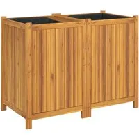vidaXL Pflanzkübel aus Akazienholz 100x50x75 cm - Hochbeet aus robustem Akazienholz, ideal für Garten, Balkon oder Terrasse. Mit Einlage für flexible Nutzung und optimalen Wasserabfluss.