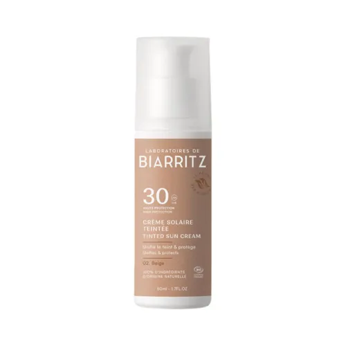 Alga Maris Sonnencreme beige LSF 30 - Getönte Bio-Sonnencreme für das Gesicht mit LSF 30, bietet mineralischen Schutz ohne weißen Film und spendet intensive Feuchtigkeit. Ideal für einen natürlichen, ebenmäßigen Teint.