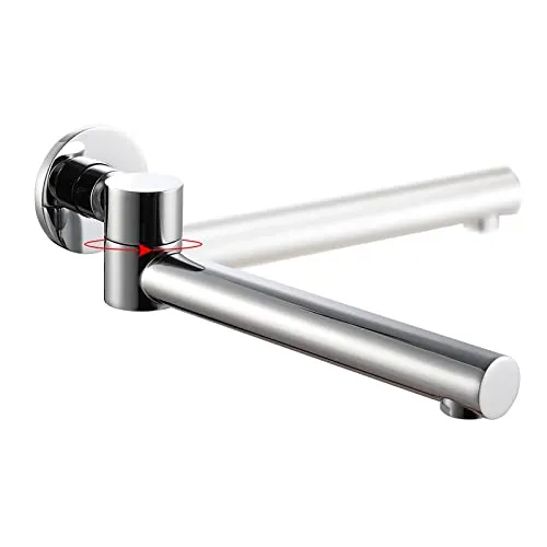 Produktbild Wanneneinlauf 1/2 Zoll Badewanneneinlauf 180° Schwenkbarer Wannenarmatur Messing Wandmontage Wanneneinlauf Badewanne, 240 mm Einlauf Zulauf, Chrome Finish, Einzelloch