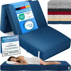 ELONEO Klappmatratze 90x200 cm - Waschbar & Allergikerfreundlich - Matratzen für Erwachsene und Kinder, klappbar und platzsparend. Ideal für Hausstauballergiker, mit abnehmbarem, waschbarem Bezug für hohen Schlafkomfort.
