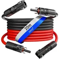hb-digital 2x 20m Solar Verlängerungskabel 4mm² mit 1500V Solarstecker - Hochwertiges Verlängerungskabel für PV-Anlagen, wetterfest und UV-beständig, ideal für den professionellen Einsatz.