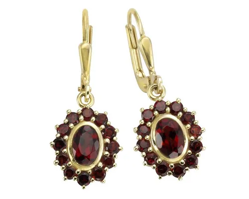 Elegante Ohrhänger aus 333/- Gold mit Granat in gelb von Vivance