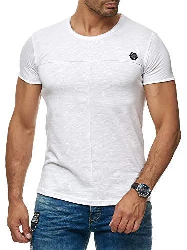 Casual T-Shirt Kurzarm Baumwolle Atmungsaktiv Weiß XL