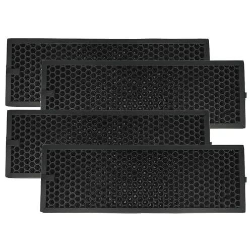 vhbw 4X Aktivkohlefilter kompatibel mit Braun Scan & Clean BFD104BE, Scan & Clean BFD104BE2 Luftreiniger - Luftfilter Schwarz