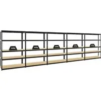 PROREGAL Mega Deal 5er-Set Schwerlastregale Big Elephant - Lagerregale mit 5 Ebenen und einer Fachlast von 250kg – ideal für maximale Stauraumlösungen in Werkstätten oder Garagen.